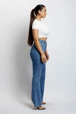 EMS Ebony Flare Full Length Jean - Mid Blue