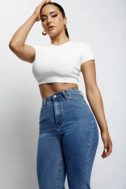 EMS Ebony Flare Full Length Jean - Mid Blue