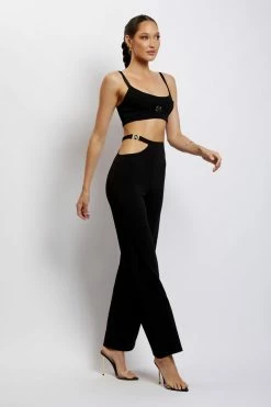 QNG Blythe Wide Leg Pants With Cut Out - Black Two Piece Sets 11 QNG Blythe Wide Leg Pants With Cut Out - Black Two Piece Sets