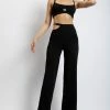 QNG Blythe Wide Leg Pants With Cut Out - Black Two Piece Sets