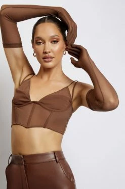 AMC Selena Mesh Gloves - Chocolate