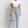 EMS Millicent Ripped Mom Jean - Light Blue
