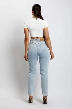 EMS Millicent Ripped Mom Jean - Light Blue