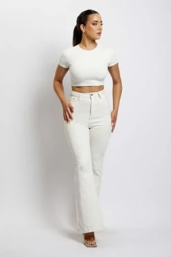 EMS Ebony Flare Full Length Jean - Ecru All Bottoms 16 EMS Ebony Flare Full Length Jean - Ecru All Bottoms