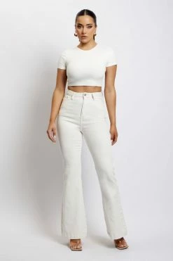 EMS Ebony Flare Full Length Jean - Ecru All Bottoms 15 EMS Ebony Flare Full Length Jean - Ecru All Bottoms