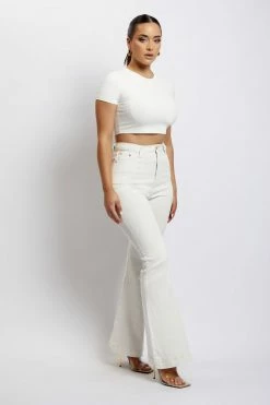 EMS Ebony Flare Full Length Jean - Ecru All Bottoms 18 EMS Ebony Flare Full Length Jean - Ecru All Bottoms