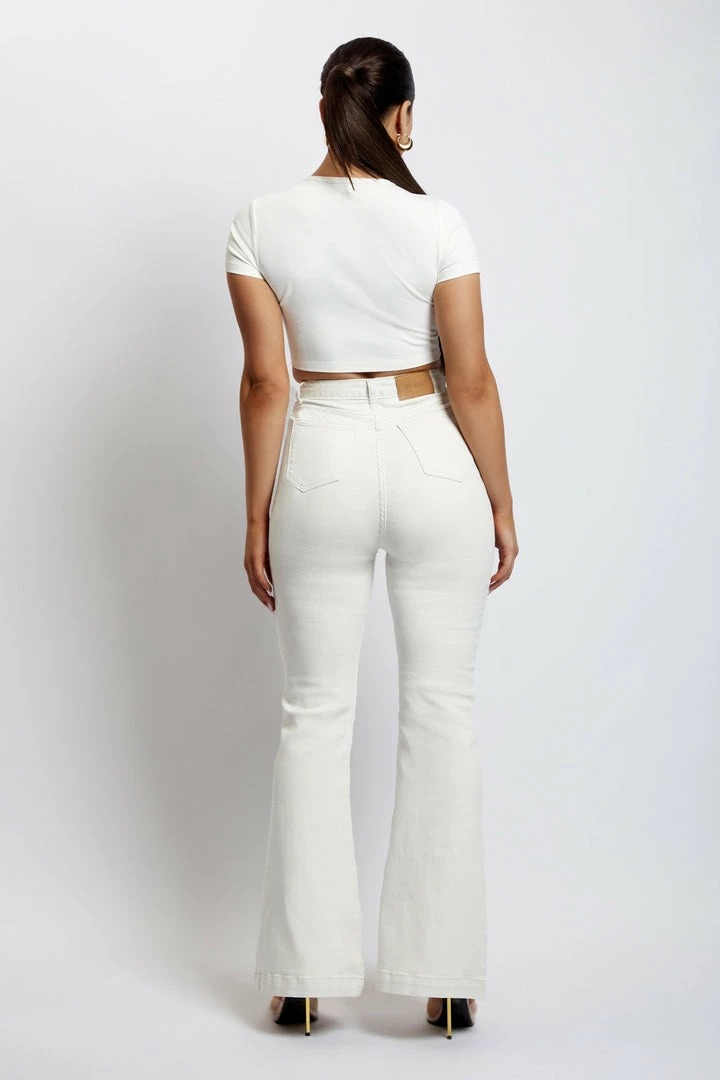 EMS Ebony Flare Full Length Jean - Ecru All Bottoms 5 EMS Ebony Flare Full Length Jean - Ecru All Bottoms