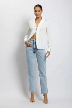 WNT April Open Front Shirt - White 15 WNT April Open Front Shirt - White