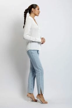 WNT April Open Front Shirt - White 16 WNT April Open Front Shirt - White