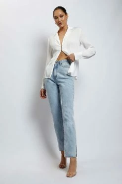 WNT April Open Front Shirt - White 17 WNT April Open Front Shirt - White