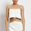 JLW Dayana Straight Cut Crop Top - White Two Piece Sets