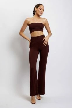 WXI Eleanor Ruched Cut Out Pants - Chocolate
