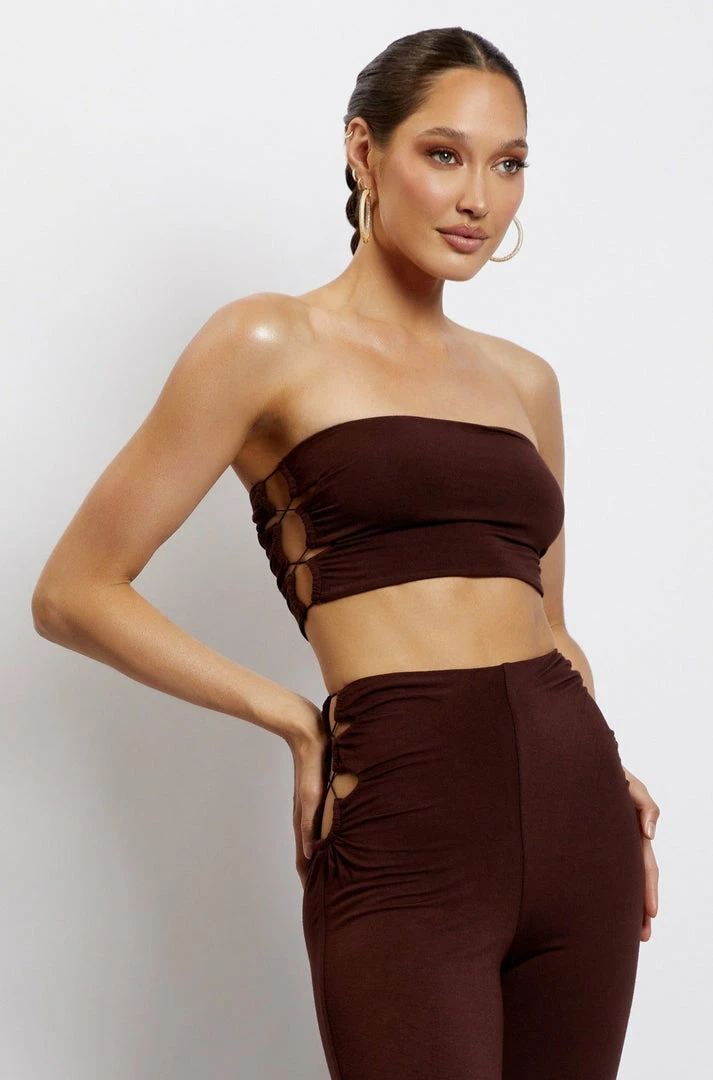 WXI Eleanor Tie Up Side Bandeau - Chocolate Two Piece Sets 4 WXI Eleanor Tie Up Side Bandeau - Chocolate Two Piece Sets
