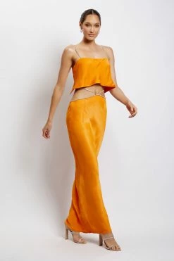 JLW Two Piece Sets Dayana Diamante Maxi Skirt - Mandarin 15 JLW Two Piece Sets Dayana Diamante Maxi Skirt - Mandarin