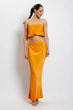 JLW Two Piece Sets Dayana Diamante Maxi Skirt - Mandarin 17 JLW Two Piece Sets Dayana Diamante Maxi Skirt - Mandarin