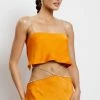 JLW Dayana Straight Cut Crop Top - Mandarin