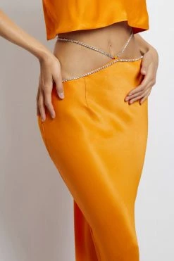JLW Two Piece Sets Dayana Diamante Maxi Skirt - Mandarin 12 JLW Two Piece Sets Dayana Diamante Maxi Skirt - Mandarin