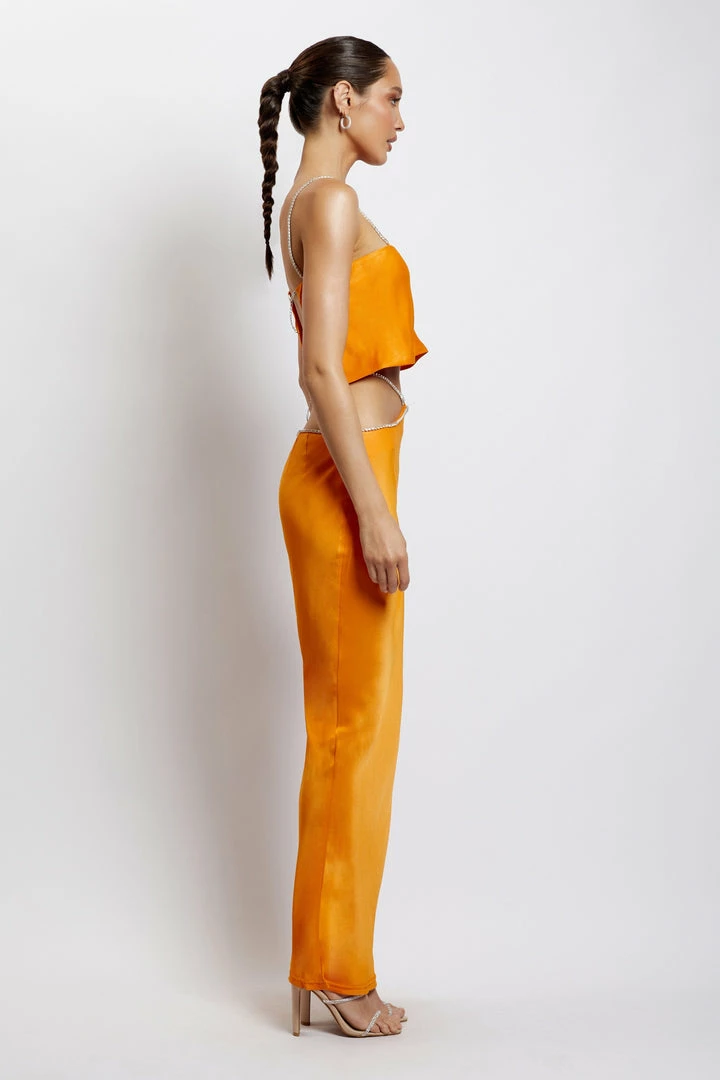 JLW Two Piece Sets Dayana Diamante Maxi Skirt - Mandarin 5 JLW Two Piece Sets Dayana Diamante Maxi Skirt - Mandarin