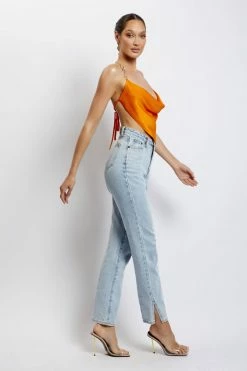 WNT Brianna Cowl Gold Chain Top - Mandarin Two Piece Sets 13 WNT Brianna Cowl Gold Chain Top - Mandarin Two Piece Sets