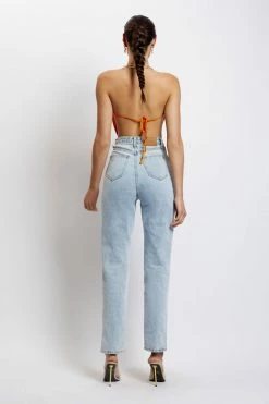 WNT Brianna Cowl Gold Chain Top - Mandarin Two Piece Sets