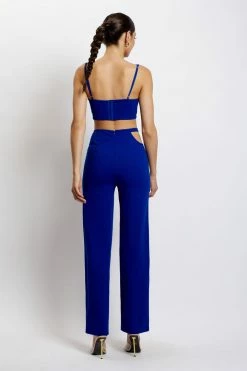 QNG Two Piece Sets Blythe Double Strap Crop Top - Cobalt Blue