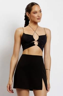 QNG Romee Mini Skirt - Black Two Piece Sets