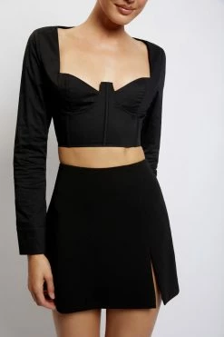 QNG All Tops Zahara Corset Shirt - Black 14 QNG All Tops Zahara Corset Shirt - Black