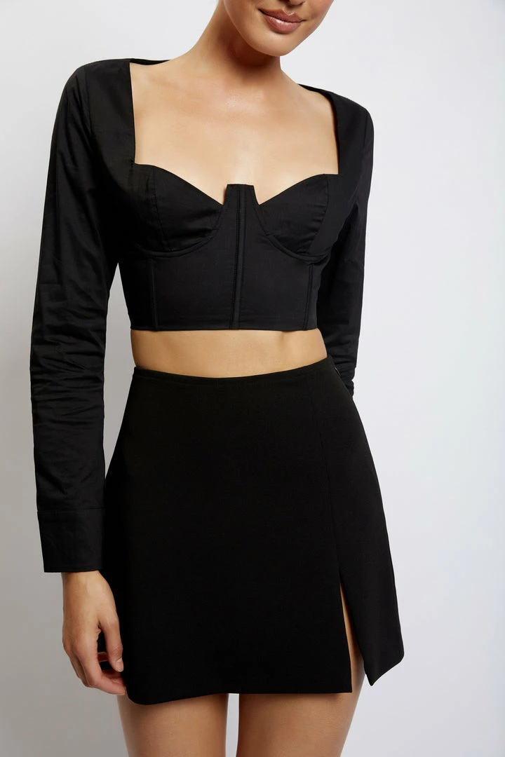 QNG All Tops Zahara Corset Shirt - Black 7 QNG All Tops Zahara Corset Shirt - Black