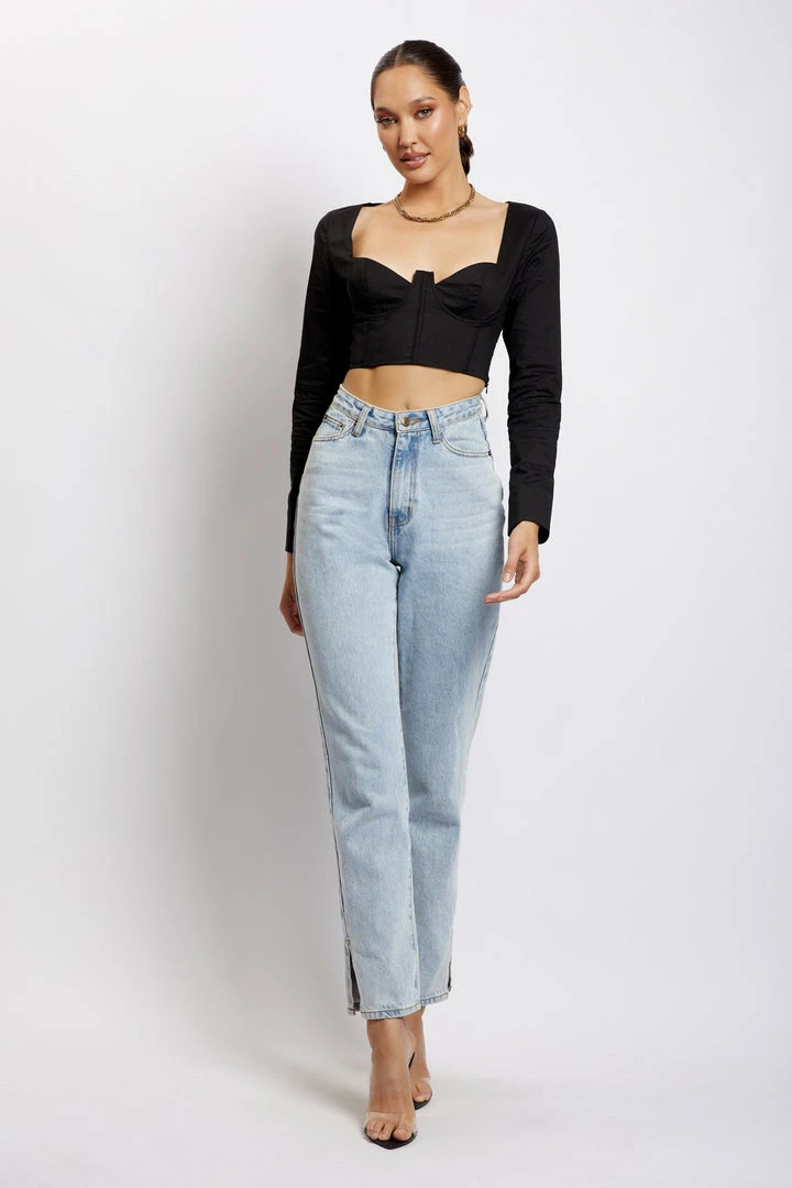 QNG All Tops Zahara Corset Shirt - Black 6 QNG All Tops Zahara Corset Shirt - Black