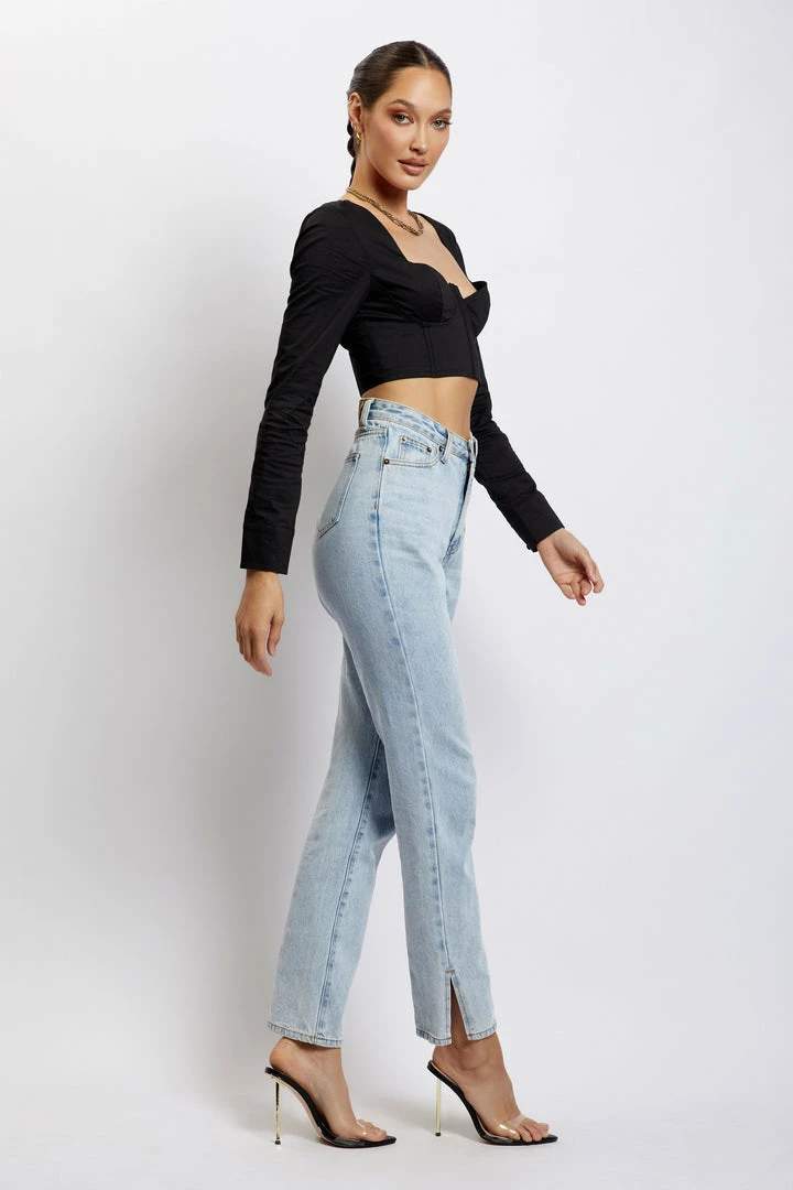 QNG All Tops Zahara Corset Shirt - Black 5 QNG All Tops Zahara Corset Shirt - Black