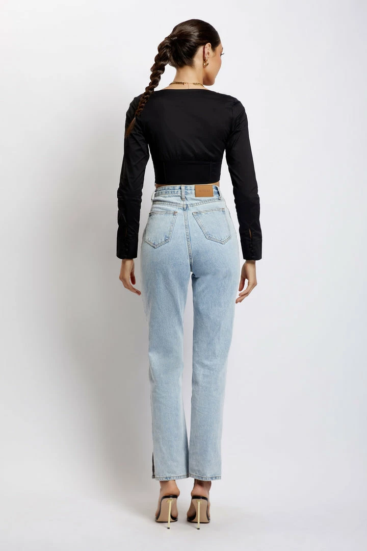 QNG All Tops Zahara Corset Shirt - Black 3 QNG All Tops Zahara Corset Shirt - Black