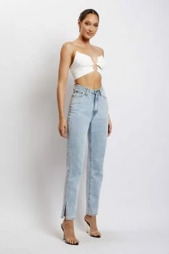 WXI All Tops Phoenix Cut Out Ruched Crop Top - White 8 WXI All Tops Phoenix Cut Out Ruched Crop Top - White