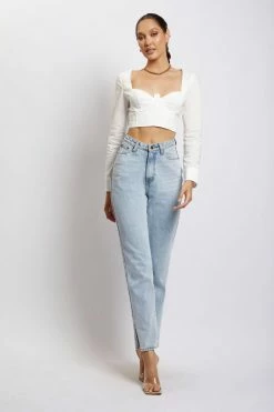 QNG All Tops Zahara Corset Shirt - White