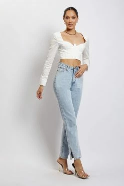 QNG All Tops Zahara Corset Shirt - White