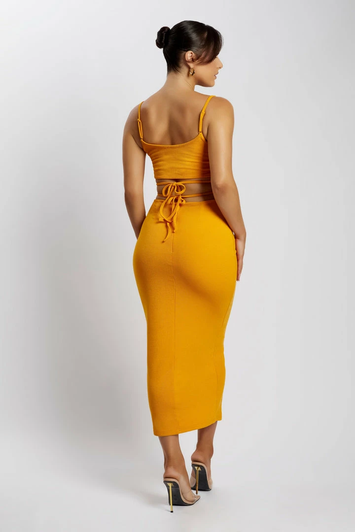 WXI Abbey Maxi Cut Out Dress - Mango DRESSES 2 WXI Abbey Maxi Cut Out Dress - Mango DRESSES
