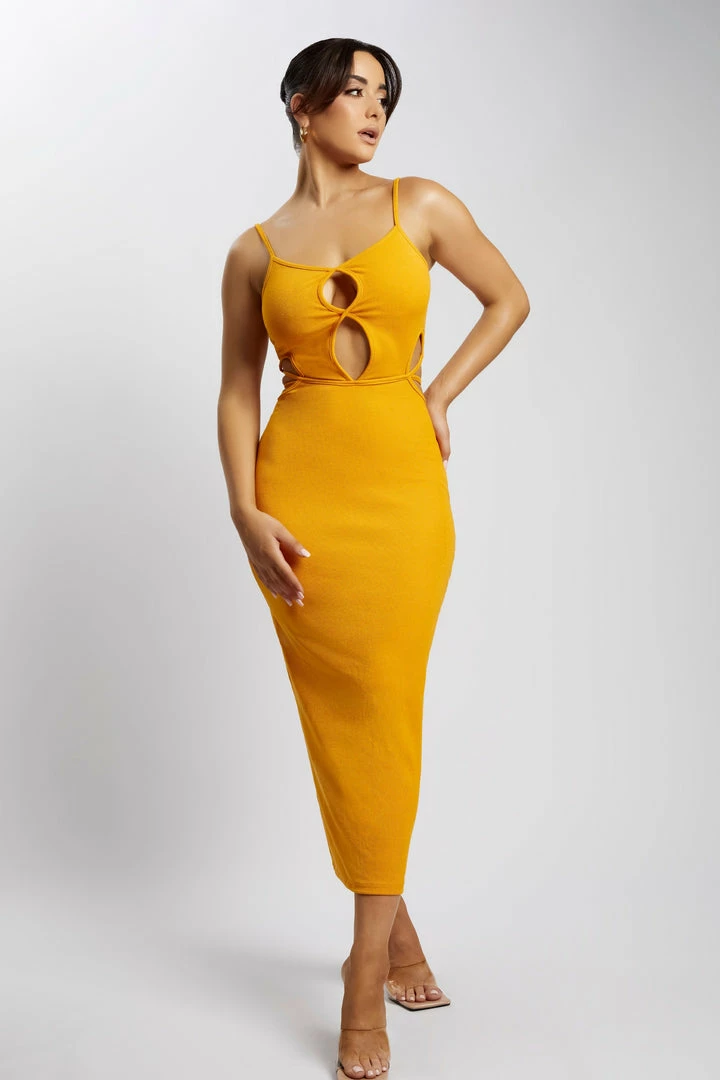 WXI Abbey Maxi Cut Out Dress - Mango DRESSES 5 WXI Abbey Maxi Cut Out Dress - Mango DRESSES