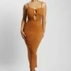WXI Abbey Maxi Cut Out Dress - Biscuit