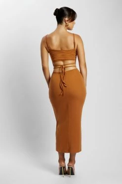 WXI Abbey Maxi Cut Out Dress - Biscuit