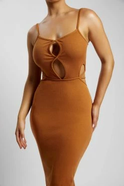 WXI Abbey Maxi Cut Out Dress - Biscuit