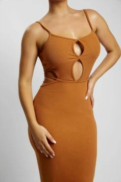 WXI Abbey Maxi Cut Out Dress - Biscuit