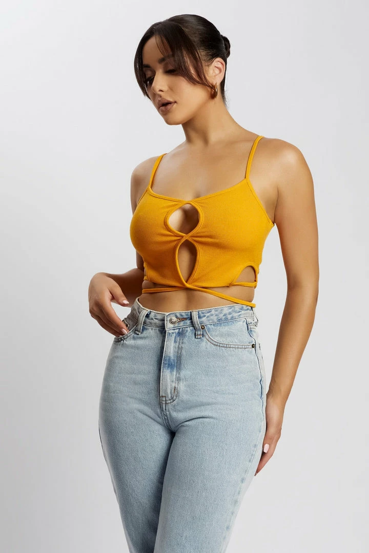 WXI Ayesha Cut Out Singlet - Mango All Tops 1 WXI Ayesha Cut Out Singlet - Mango All Tops