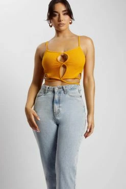 WXI Ayesha Cut Out Singlet - Mango All Tops 13 WXI Ayesha Cut Out Singlet - Mango All Tops