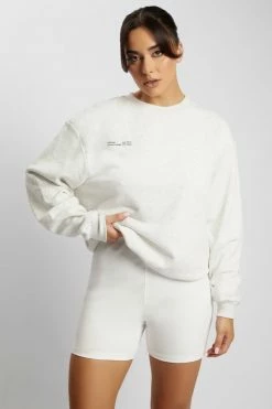 QNG Blake Longline Loopback Crew Neck Jumper - Grey Marle