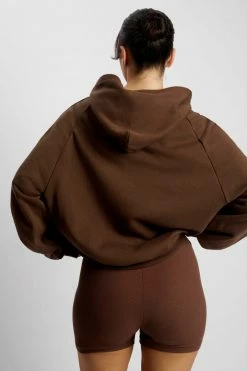QNG Sweaters & Hoodies Monika Loopback Oversized Hoodie - Chocolate 23 QNG Sweaters & Hoodies Monika Loopback Oversized Hoodie - Chocolate