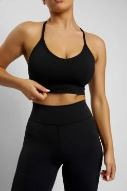 MGH Edena V Back Crop Top - Black