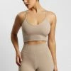 MGH Activewear Tops Edena V Back Crop Top - Taupe