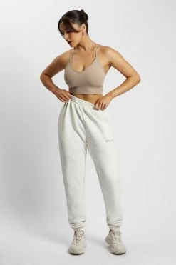 MGH Activewear Tops Edena V Back Crop Top - Taupe