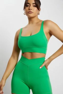 MGH Activewear Tops Elise V Back Cami Crop Top - Bright Green