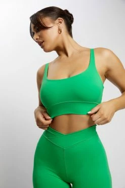 MGH Activewear Tops Elise V Back Cami Crop Top - Bright Green