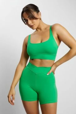 MGH Activewear Tops Elise V Back Cami Crop Top - Bright Green